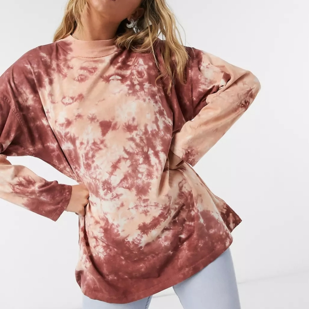 Be Free Tie Dye Tee in Cabernet Size Medium